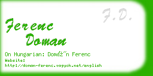 ferenc doman business card